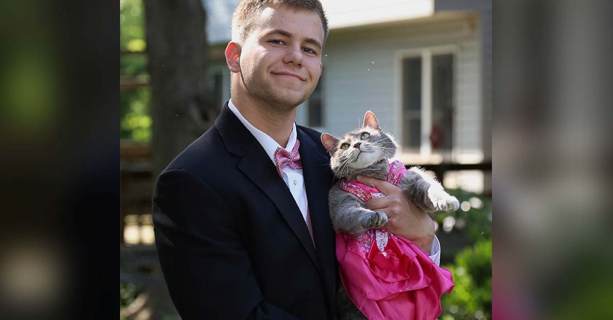 No tenía pareja para su baile de graduación así que decidió ir con su gatita